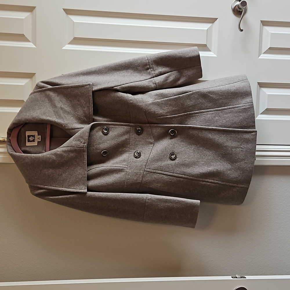 Taupe Anne Klein wool pea coat